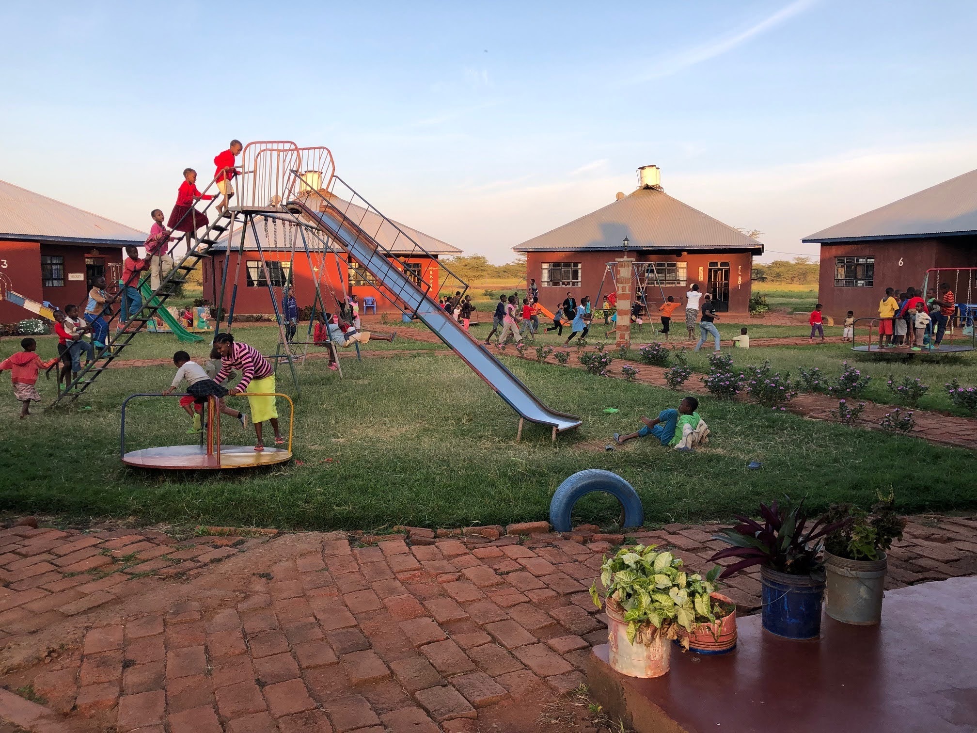 Children playing at Falcos Village playground